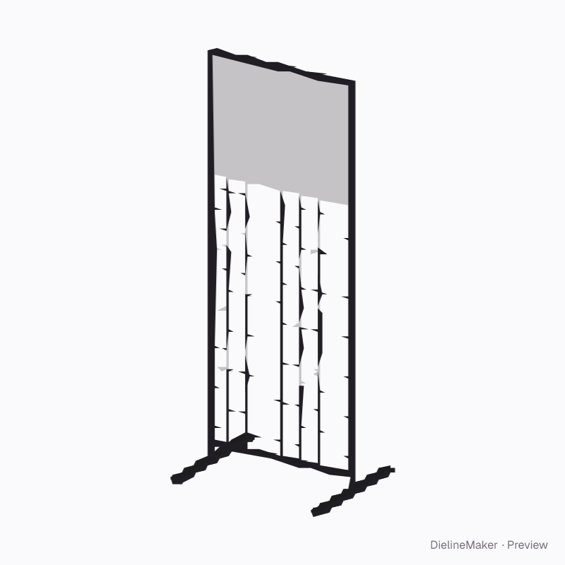 Grid panel with header board and hooks
