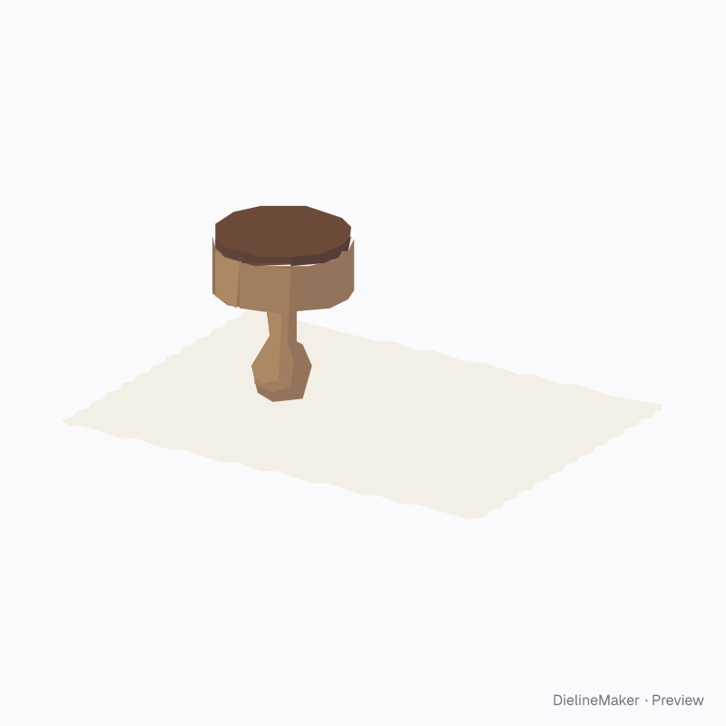 Wooden rubber stamp