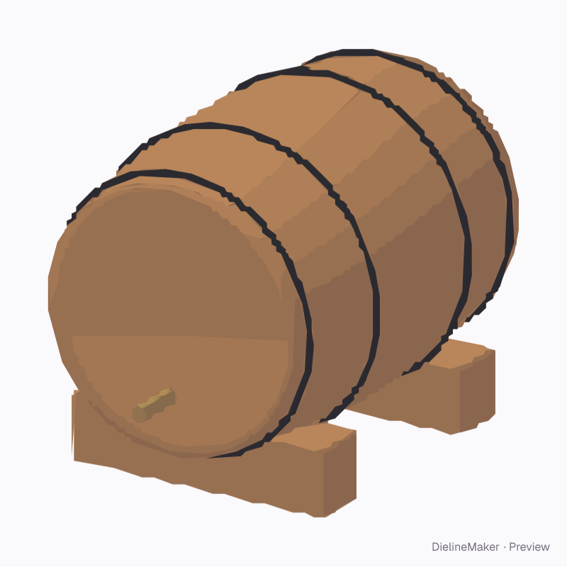 Mini 5 L cask on stand