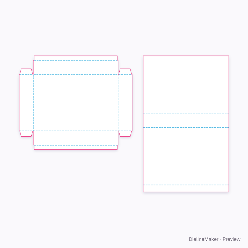 Tray in a scored wrap cover flat dieline