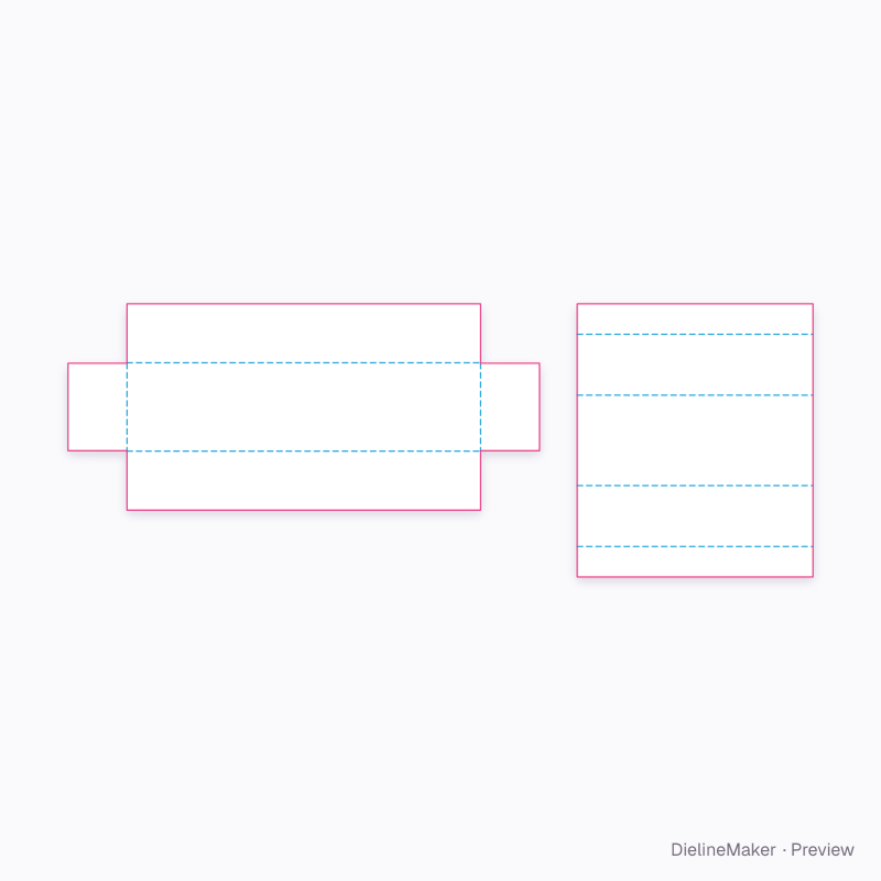 Long gift tray with wrap 360×90×60 flat dieline