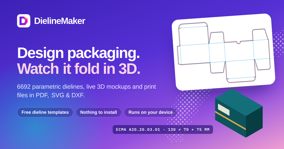 Cardboard box templates & dielines (546) | DielineMaker