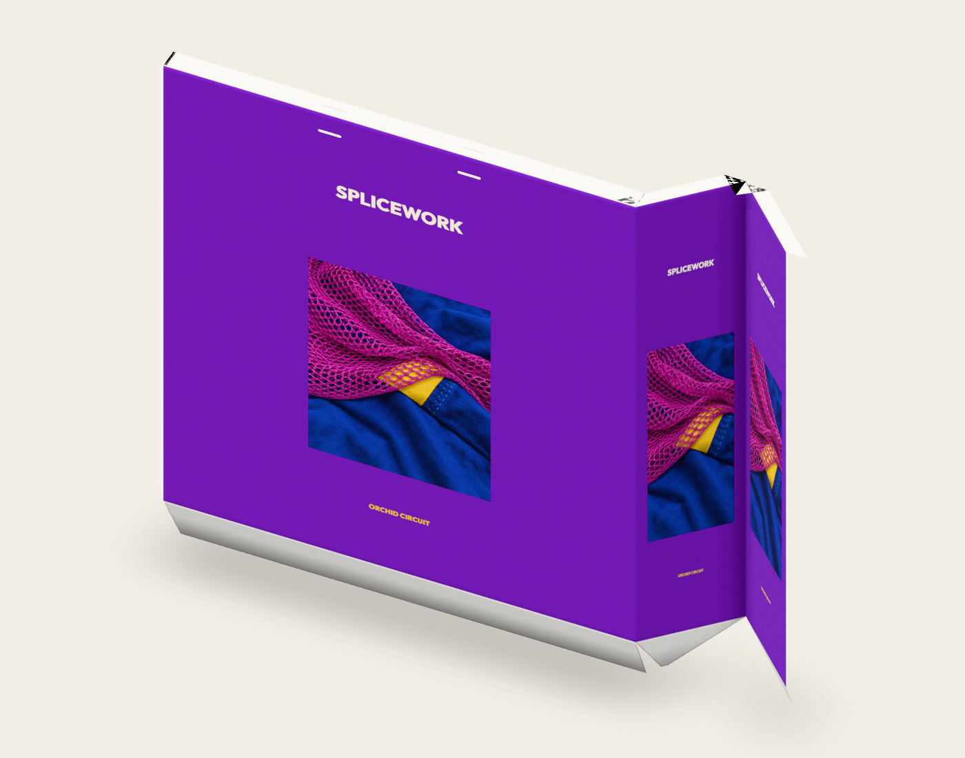 SPLICEWORK · Orchid Circuit, ribbon-handle carry bag: native intermediate proof