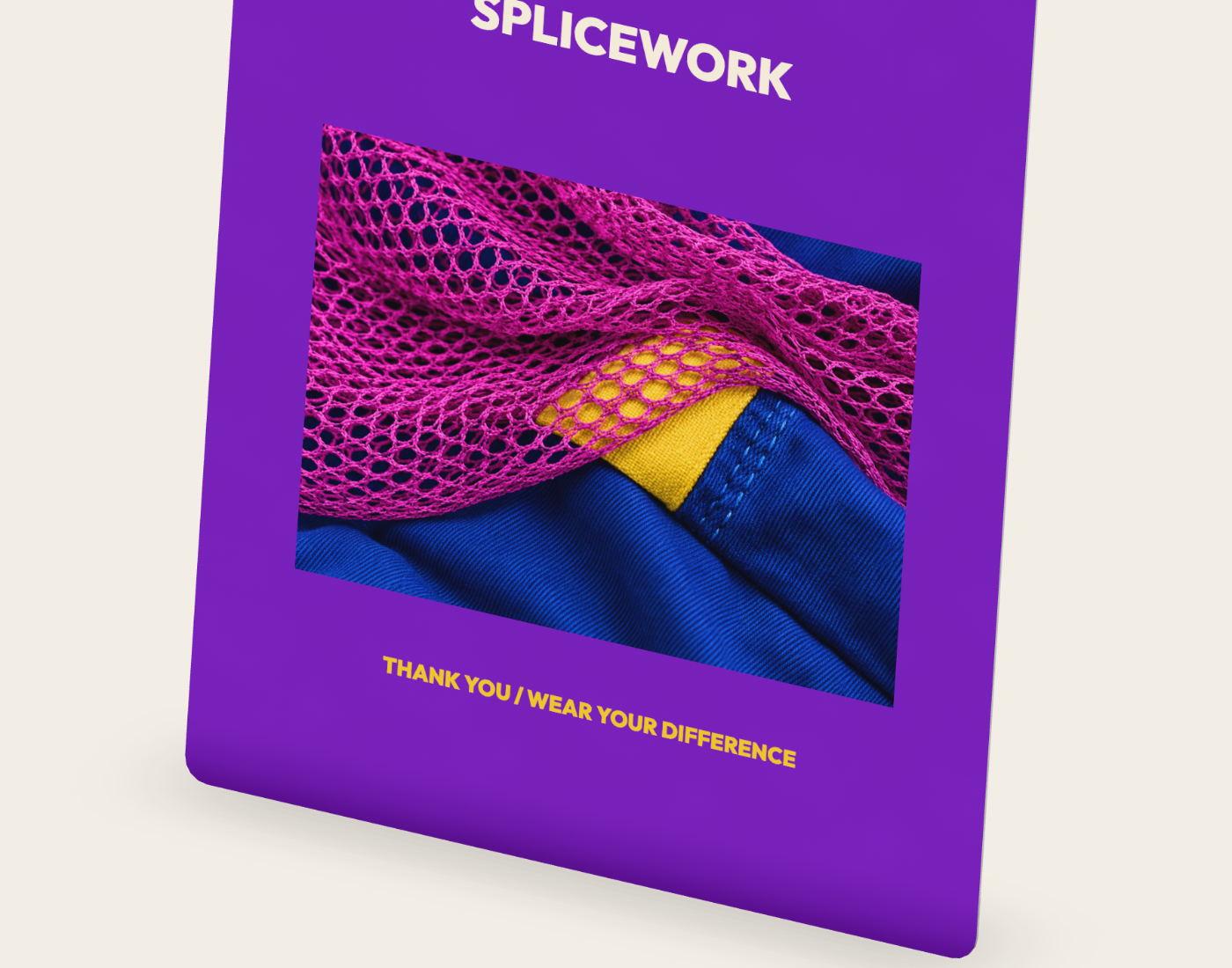 SPLICEWORK · Orchid Circuit, thank-you card: native detail proof