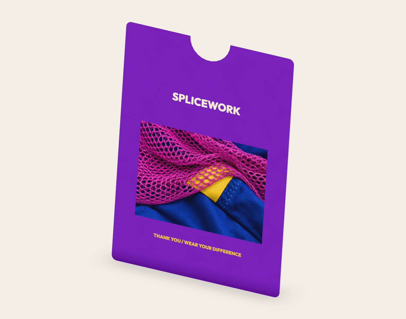 SPLICEWORK · Orchid Circuit, thank-you card: native three-quarter proof