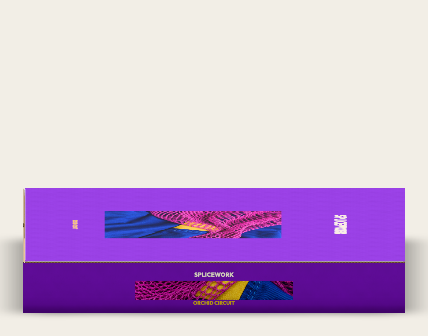 SPLICEWORK · Orchid Circuit, coordinated structural mailer: native side proof