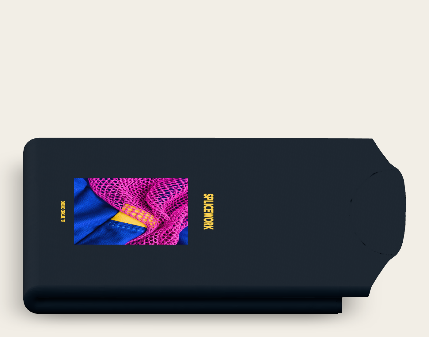 SPLICEWORK · Orchid Circuit, folded tee decoration reference: native side proof
