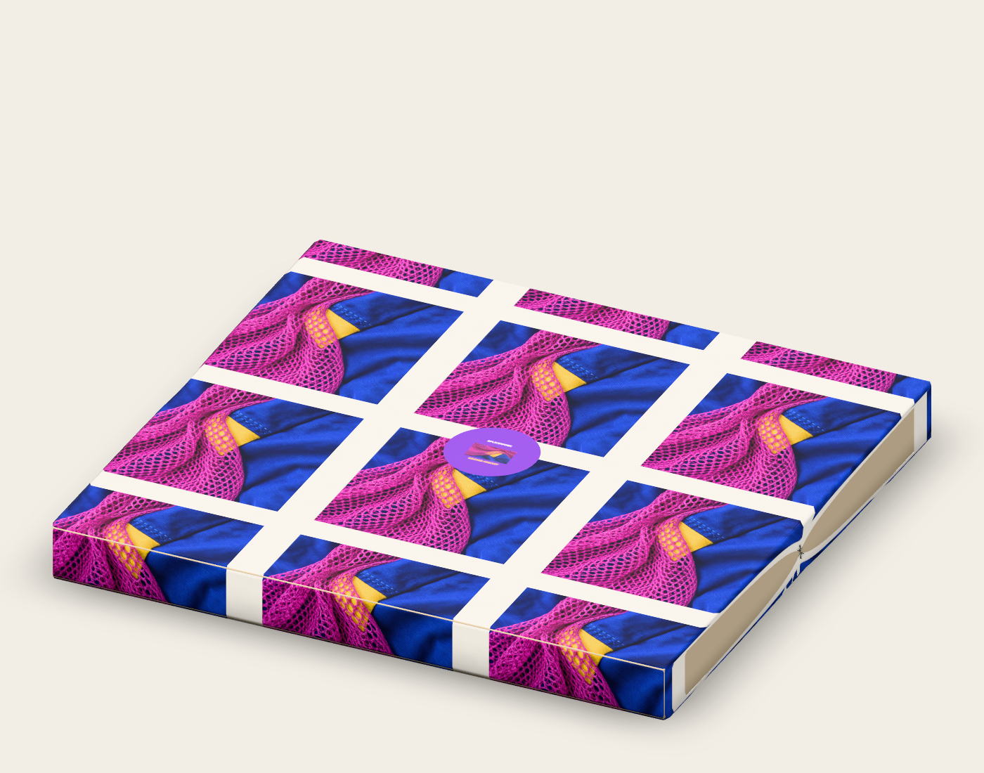SPLICEWORK · Orchid Circuit, tissue artwork reference: native three-quarter proof
