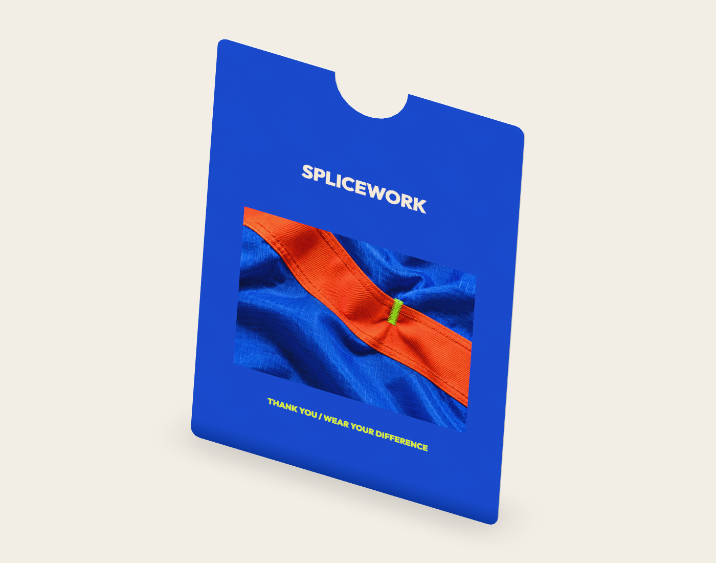 SPLICEWORK · Voltage Weave, thank-you card: native intermediate proof