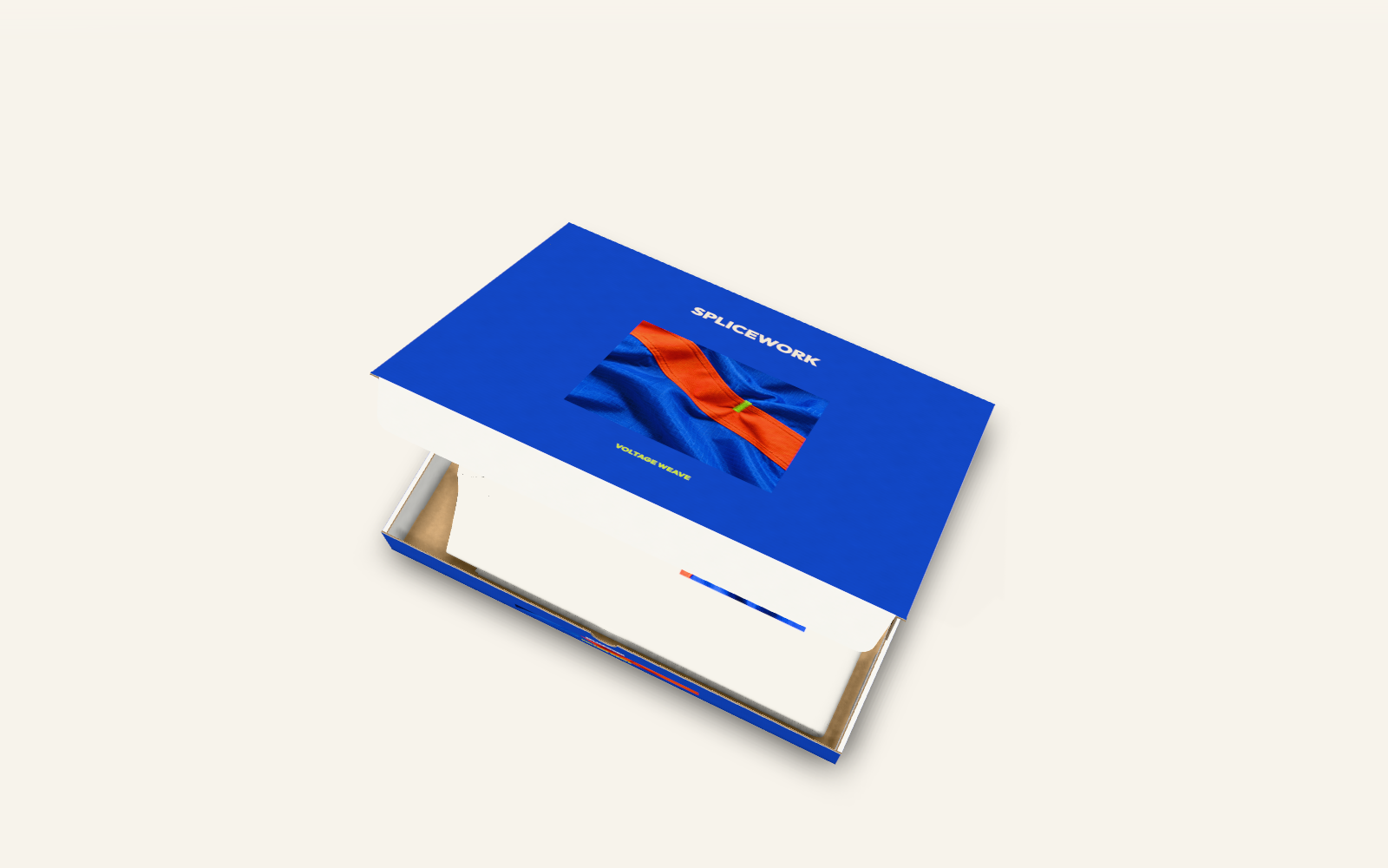 Voltage Weave: folded tee in the mailer: ajar mailer