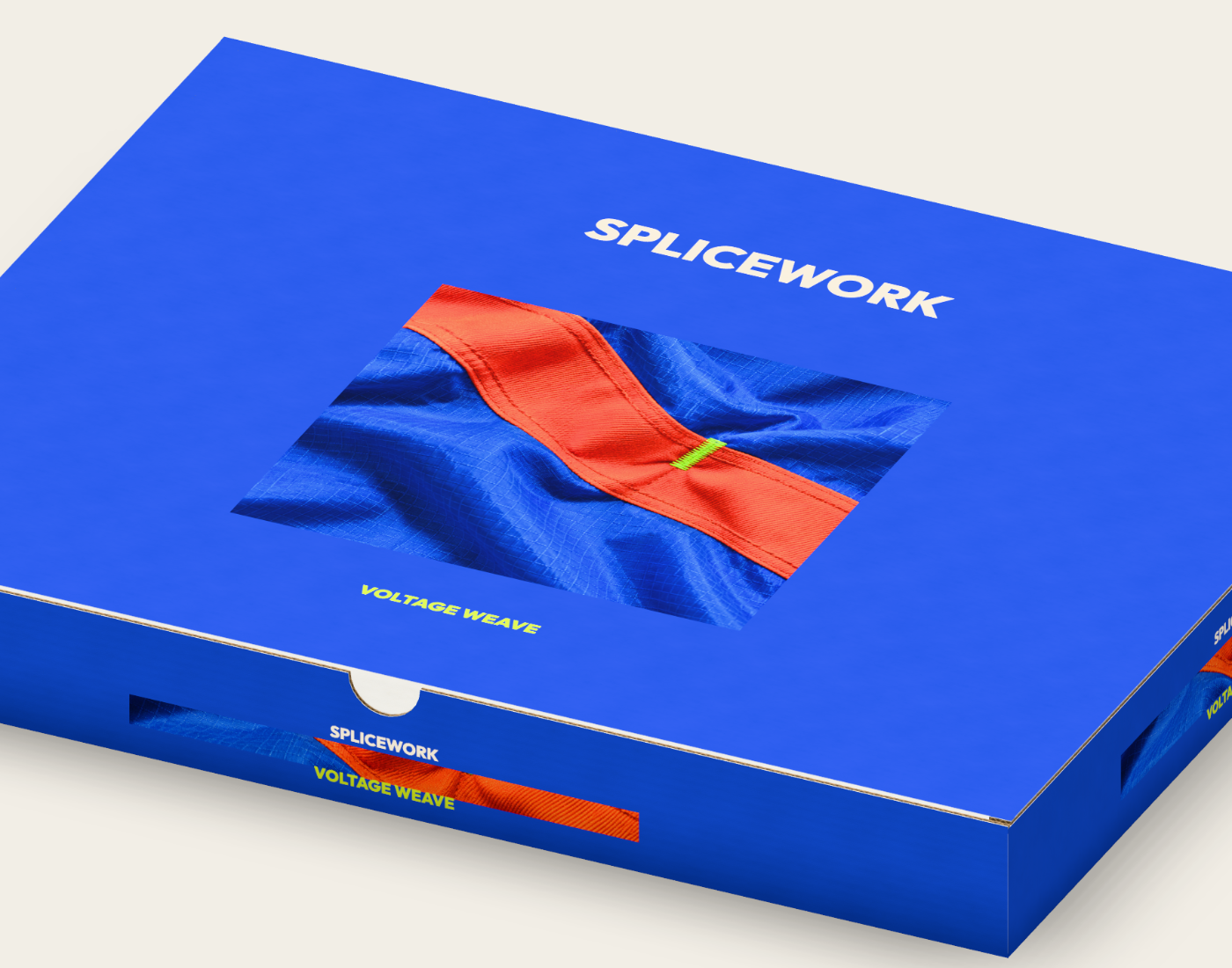 SPLICEWORK · Voltage Weave, coordinated structural mailer: native detail proof
