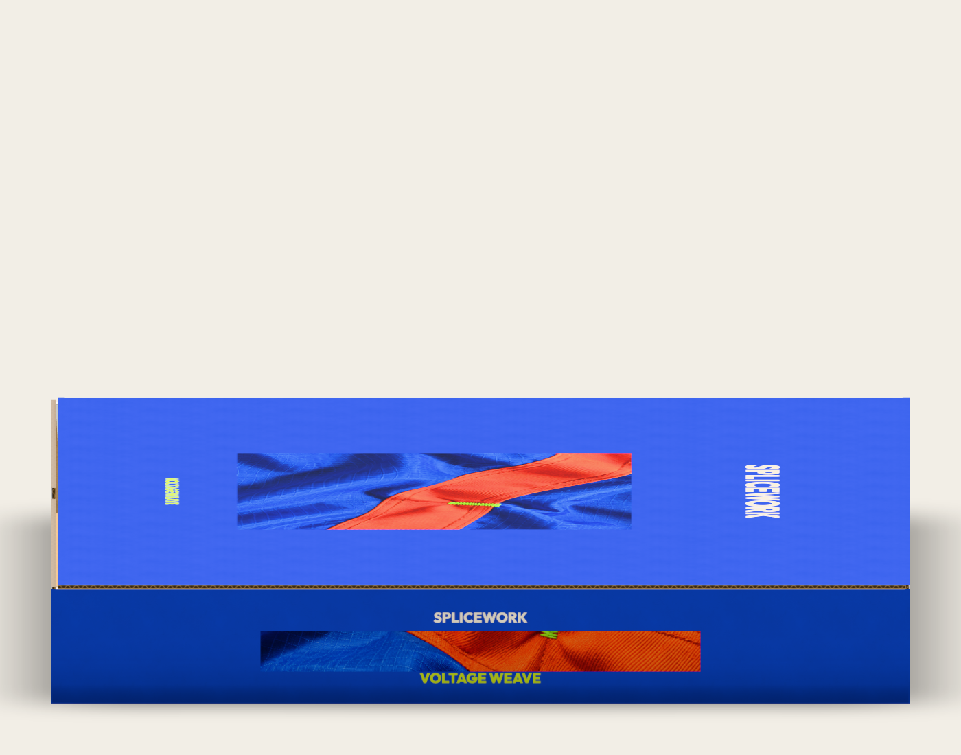 SPLICEWORK · Voltage Weave, coordinated structural mailer: native side proof