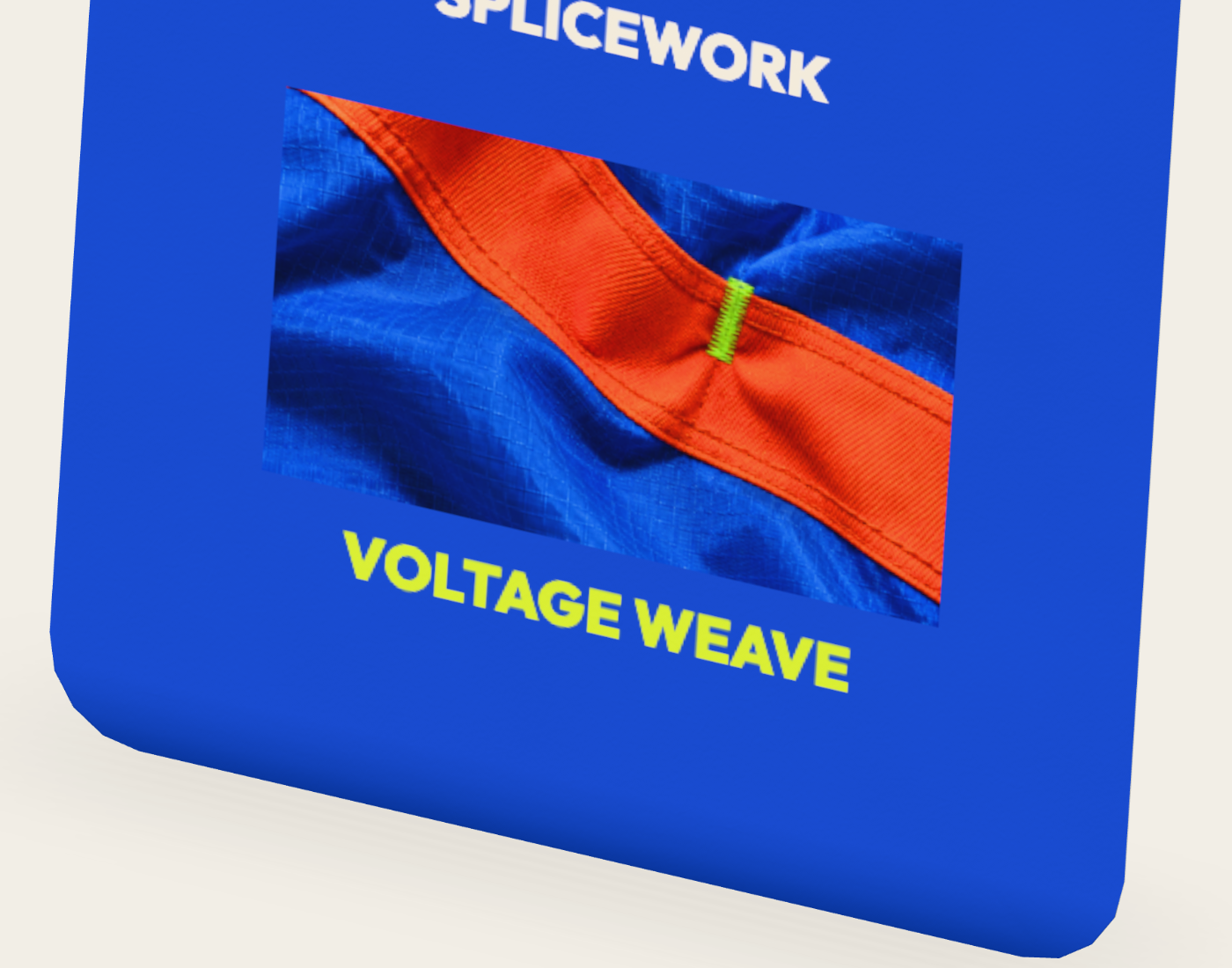 SPLICEWORK · Voltage Weave, coordinated sticker: native detail proof
