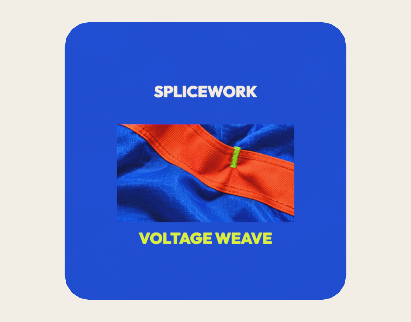 SPLICEWORK · Voltage Weave, coordinated sticker: native flat proof