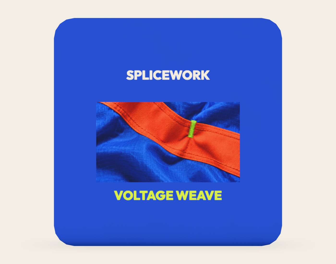 SPLICEWORK · Voltage Weave, coordinated sticker: native front proof