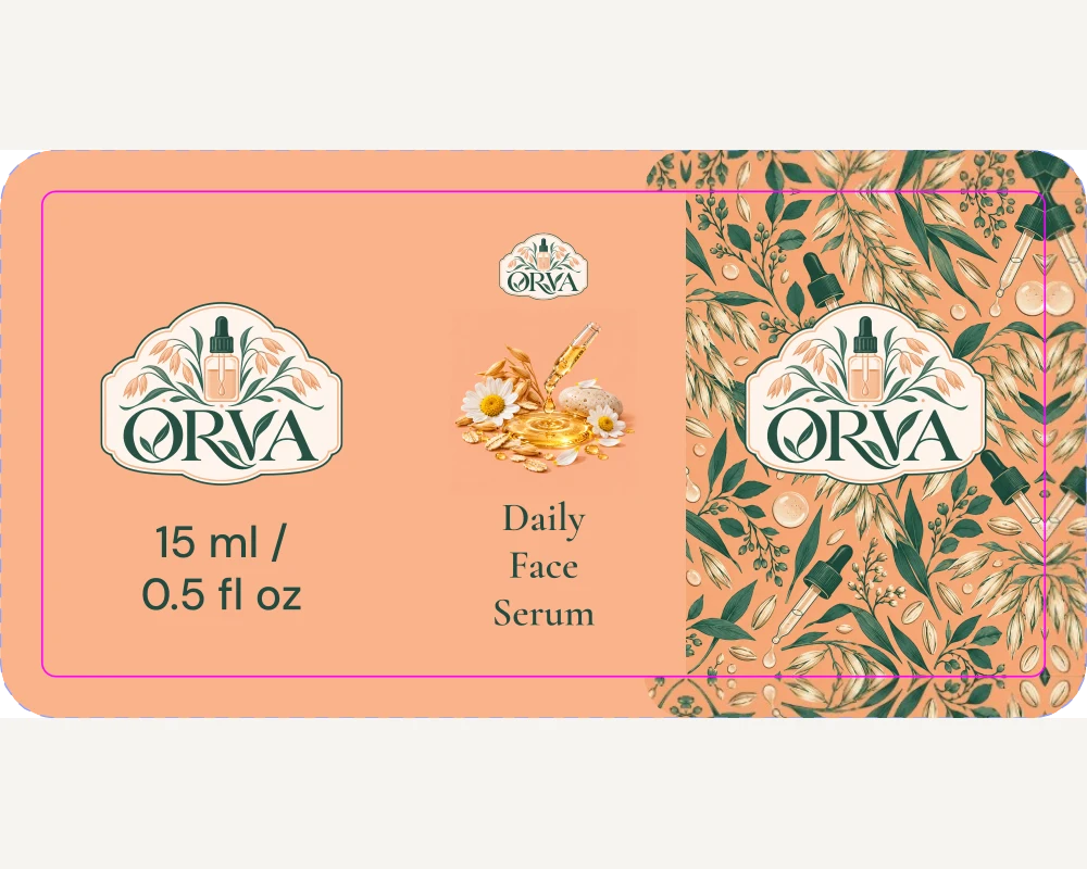 ORVA flat container label artwork