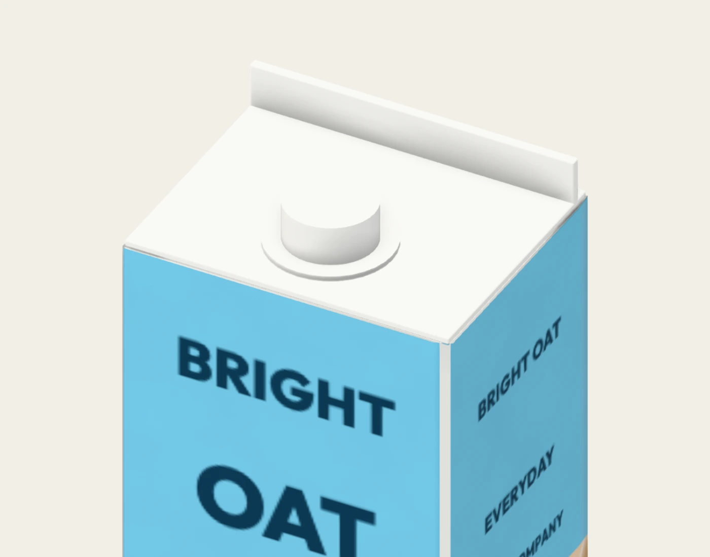 BRIGHT OAT compact capped carton, detail native proof