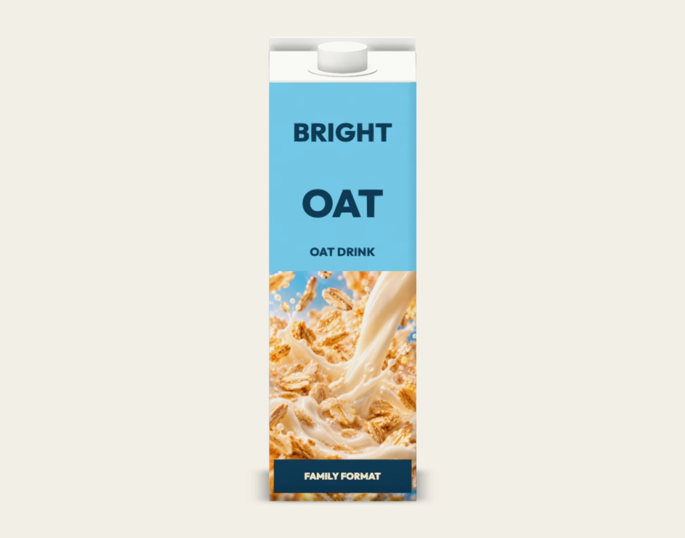 BRIGHT OAT family capped carton, front native proof