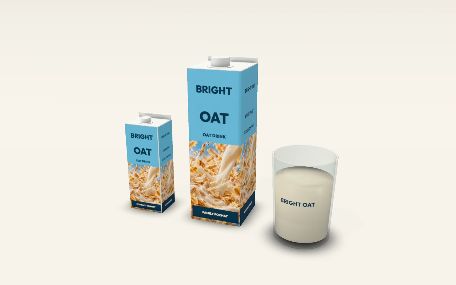BRIGHT OAT: compact, family and serving glass, native scene