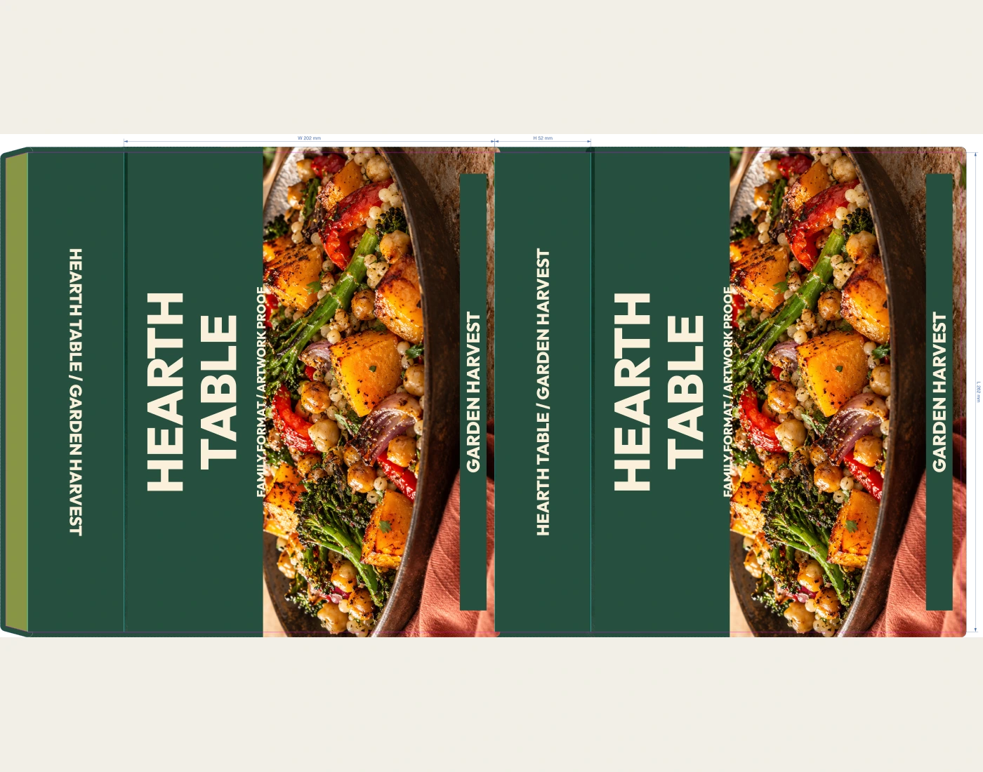 HEARTH TABLE family paperboard sleeve, flat native proof