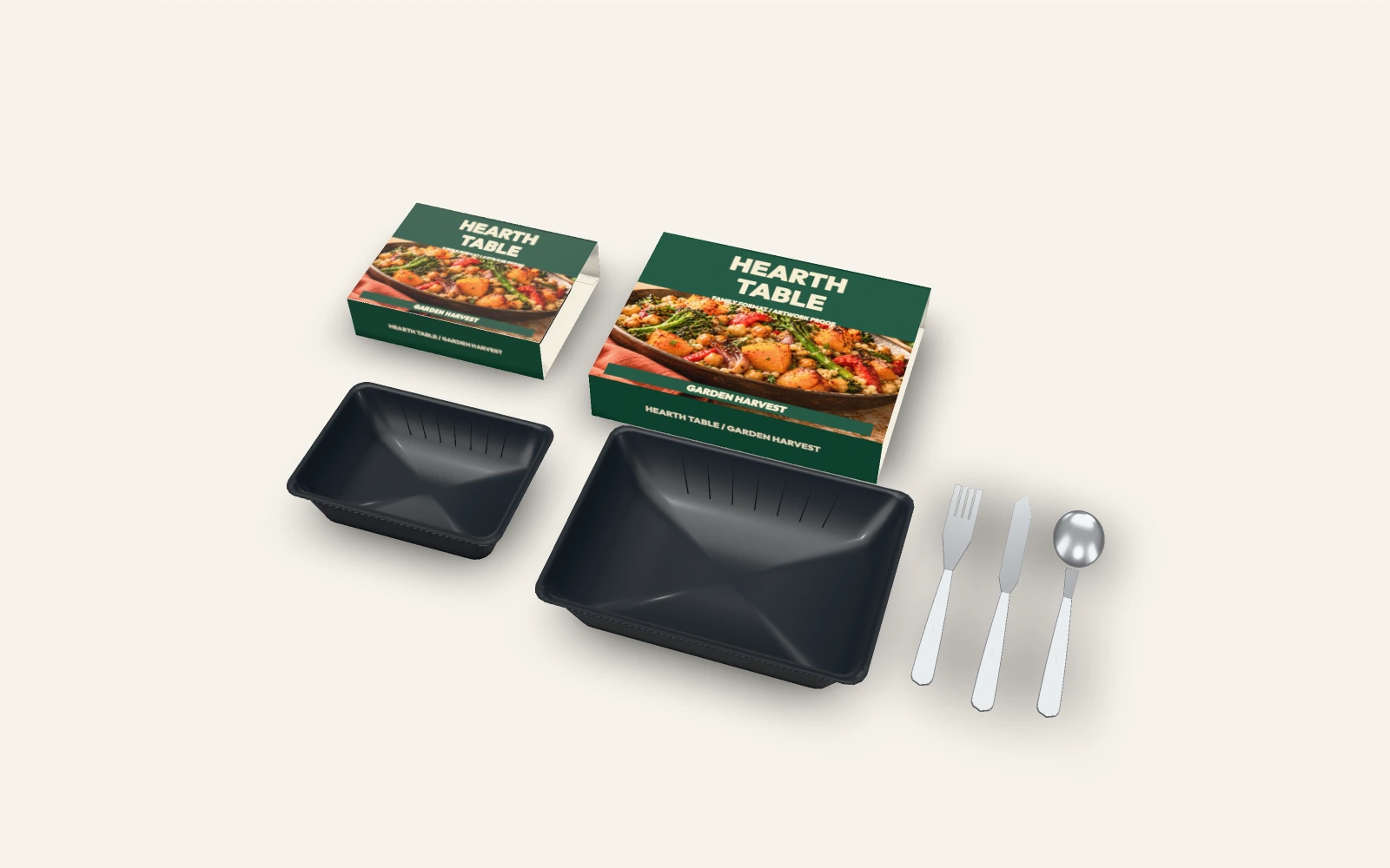 HEARTH TABLE: single and family portion comparison, native scene