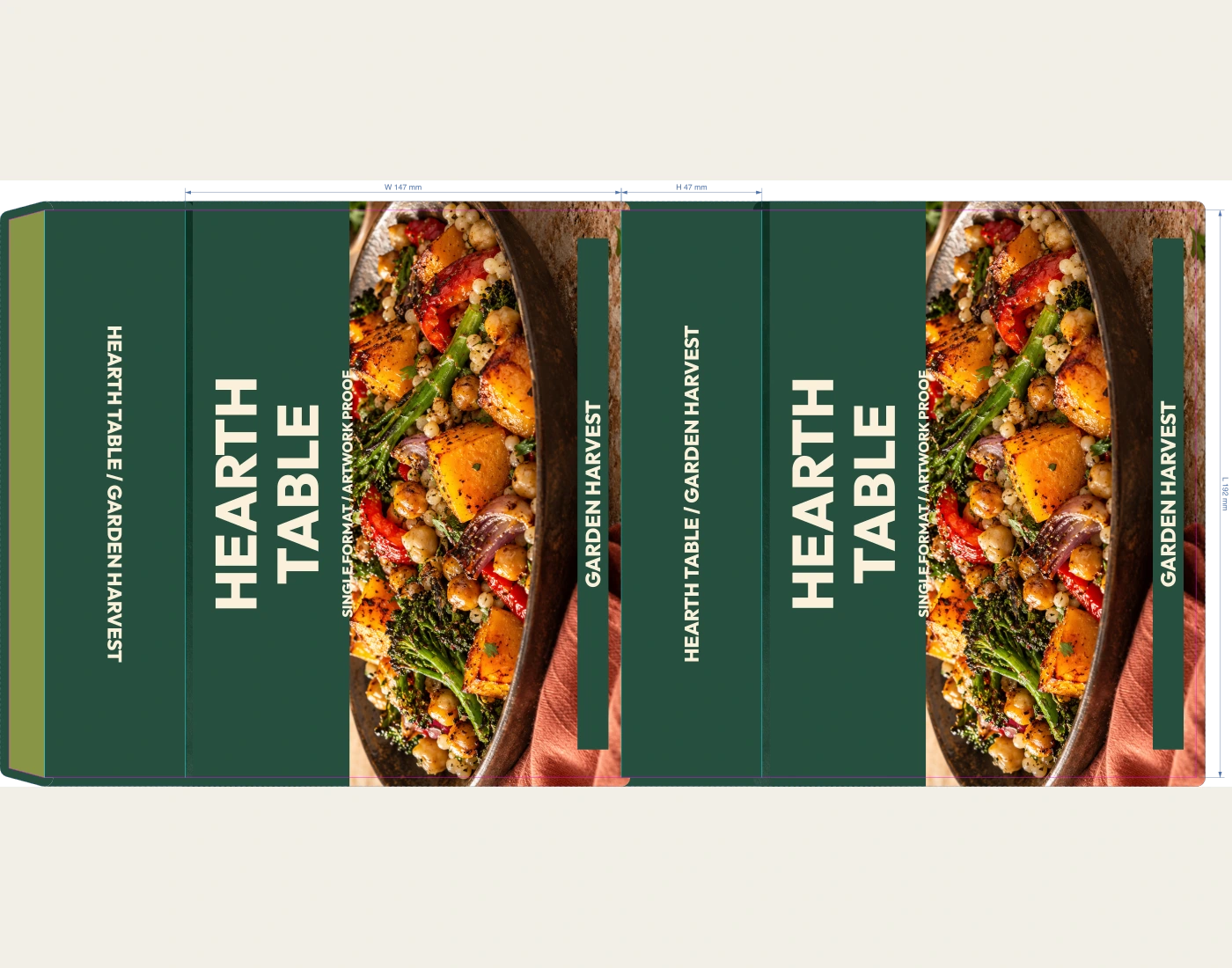 HEARTH TABLE single paperboard sleeve, flat native proof