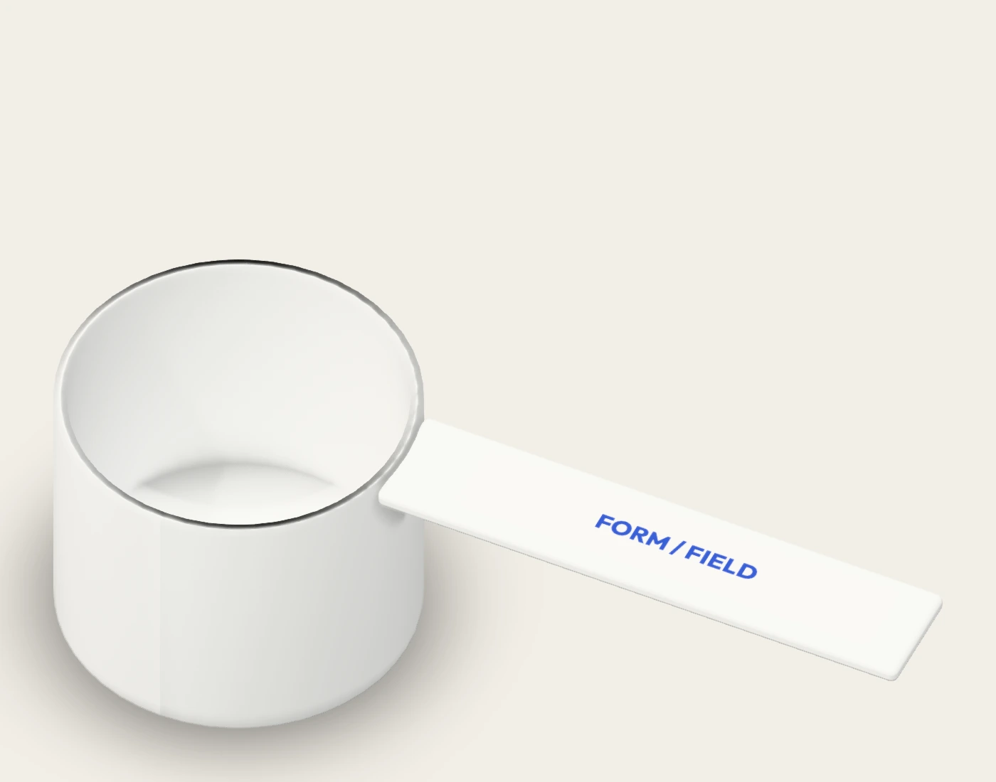 Powder scoop reference: native three-quarter proof