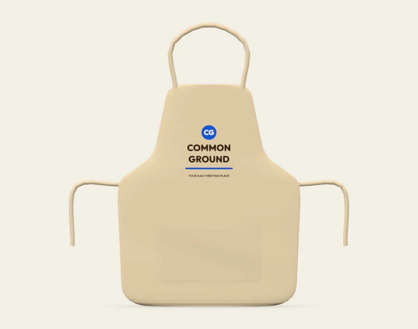 COMMON GROUND natural apron, native front view
