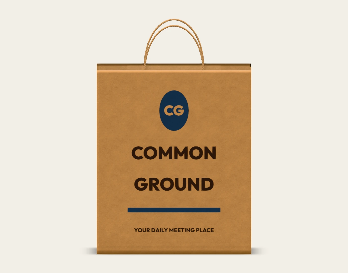 COMMON GROUND paper carry bag, native front view